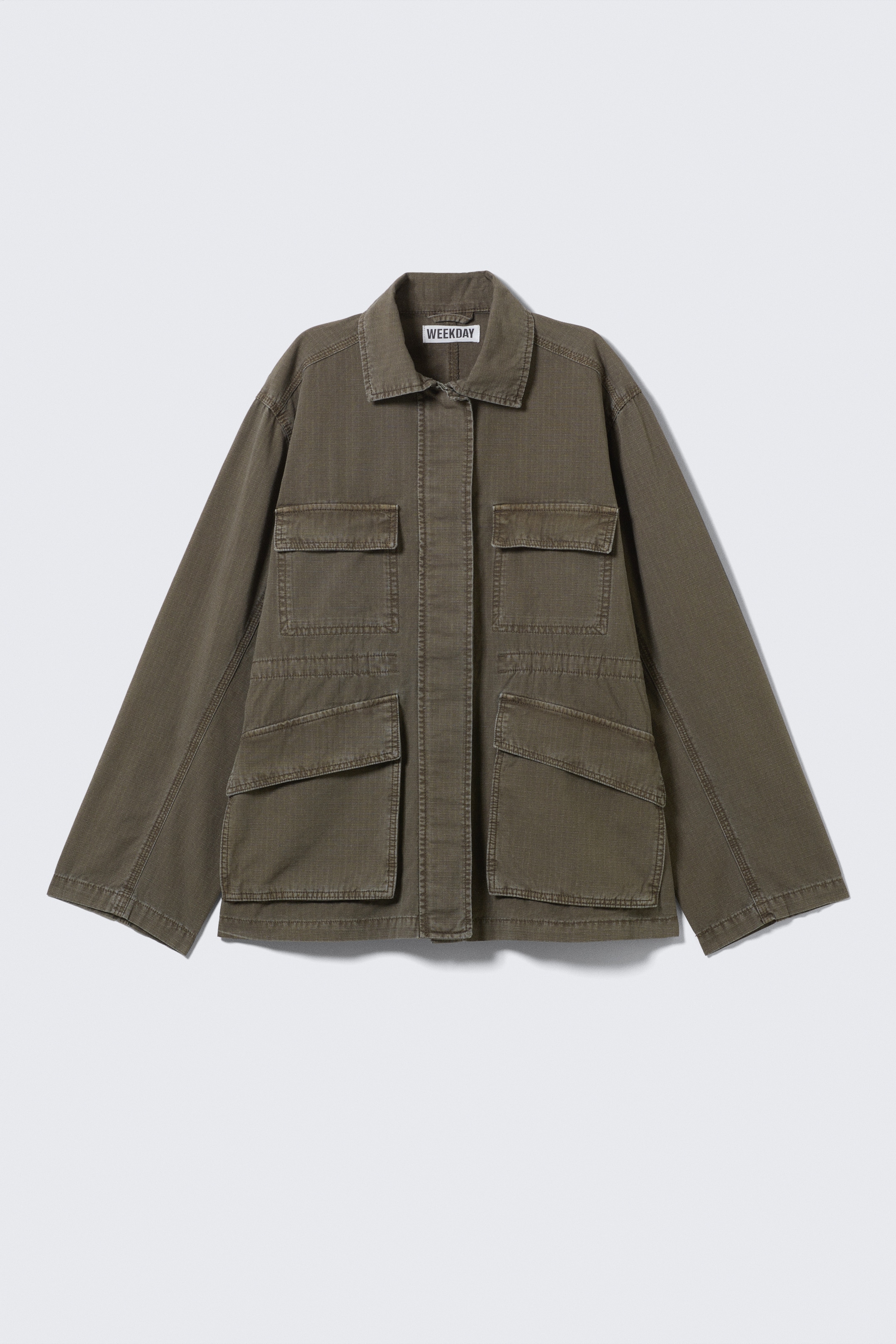 Zobraziť väčší obrázok: Washed Loose Fit Ripstop Jacket - Dark Mole - ŽENY | H&M SK 5