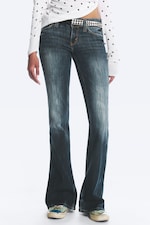 Blue Ray - Mörkblå - Booty Bei Low Waist Skinny Bootcut Jeans - 2