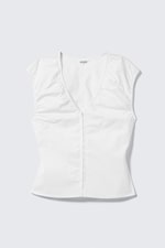 Blanc - Top sans manches en coton - 4