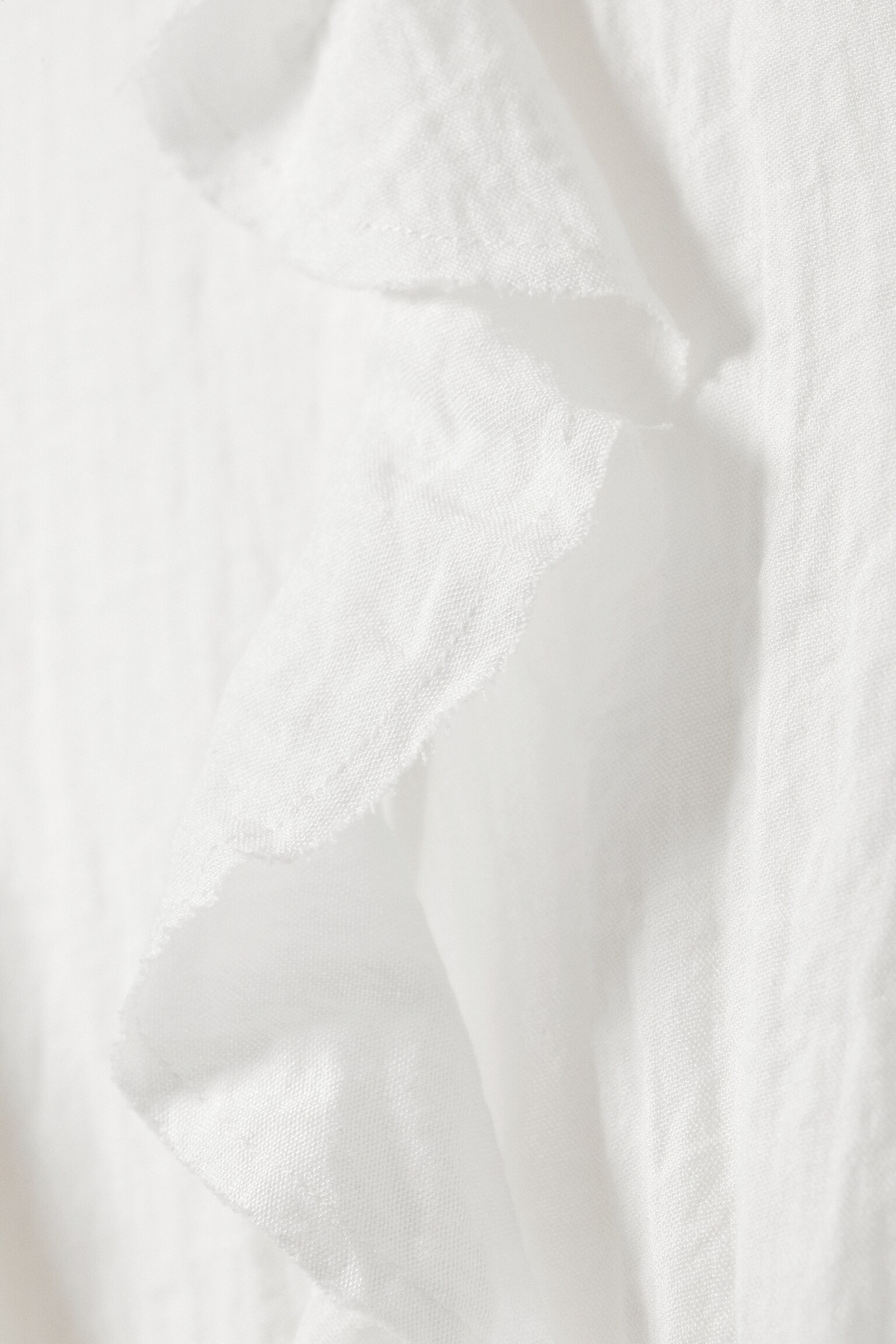 Frilled Tie-Front Top - White/Light Grey/Dark Grey - 3