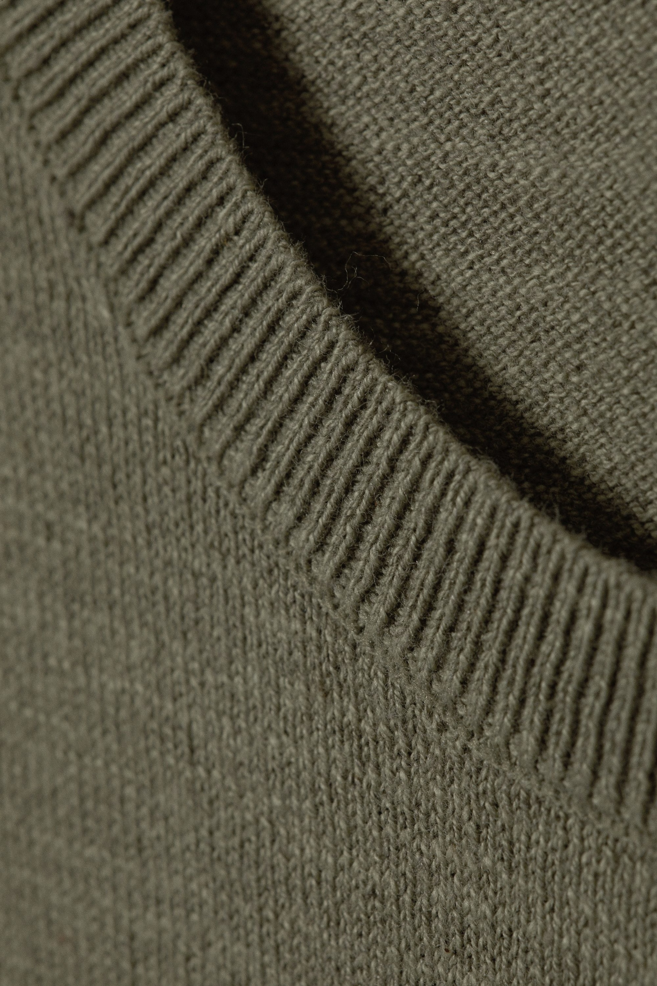 Khaki - Krille Regular Linen Mix Sweater - 1