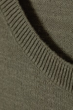 Khaki - Krille Regular Linen Mix Sweater - 1