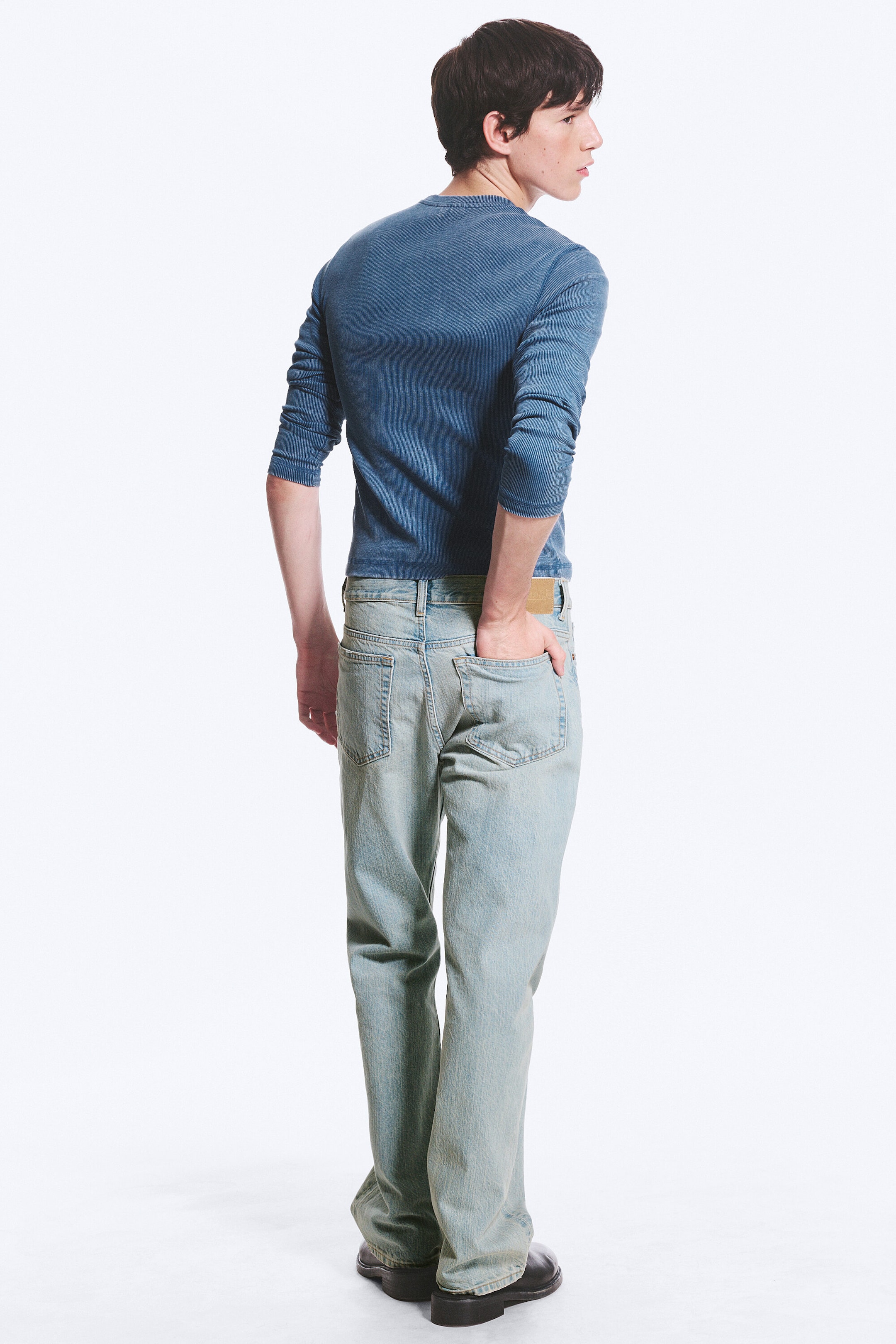Blaze Blue - Light Blue - SPACE MID RISE RELAXED STRAIGHT JEANS - 5