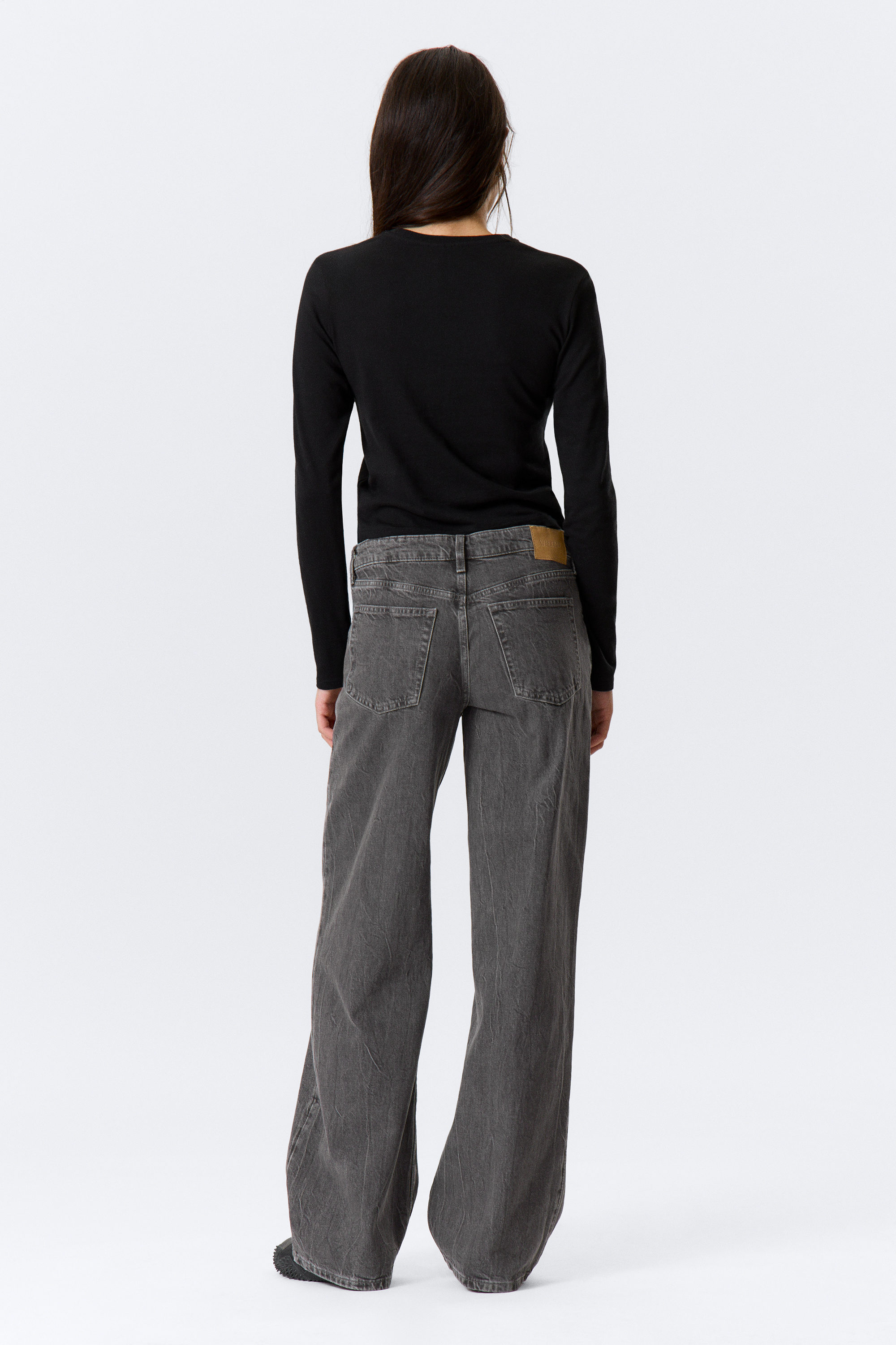 Risso Black - Black - Ample Low Waist Loose Wide Leg Jeans - 3