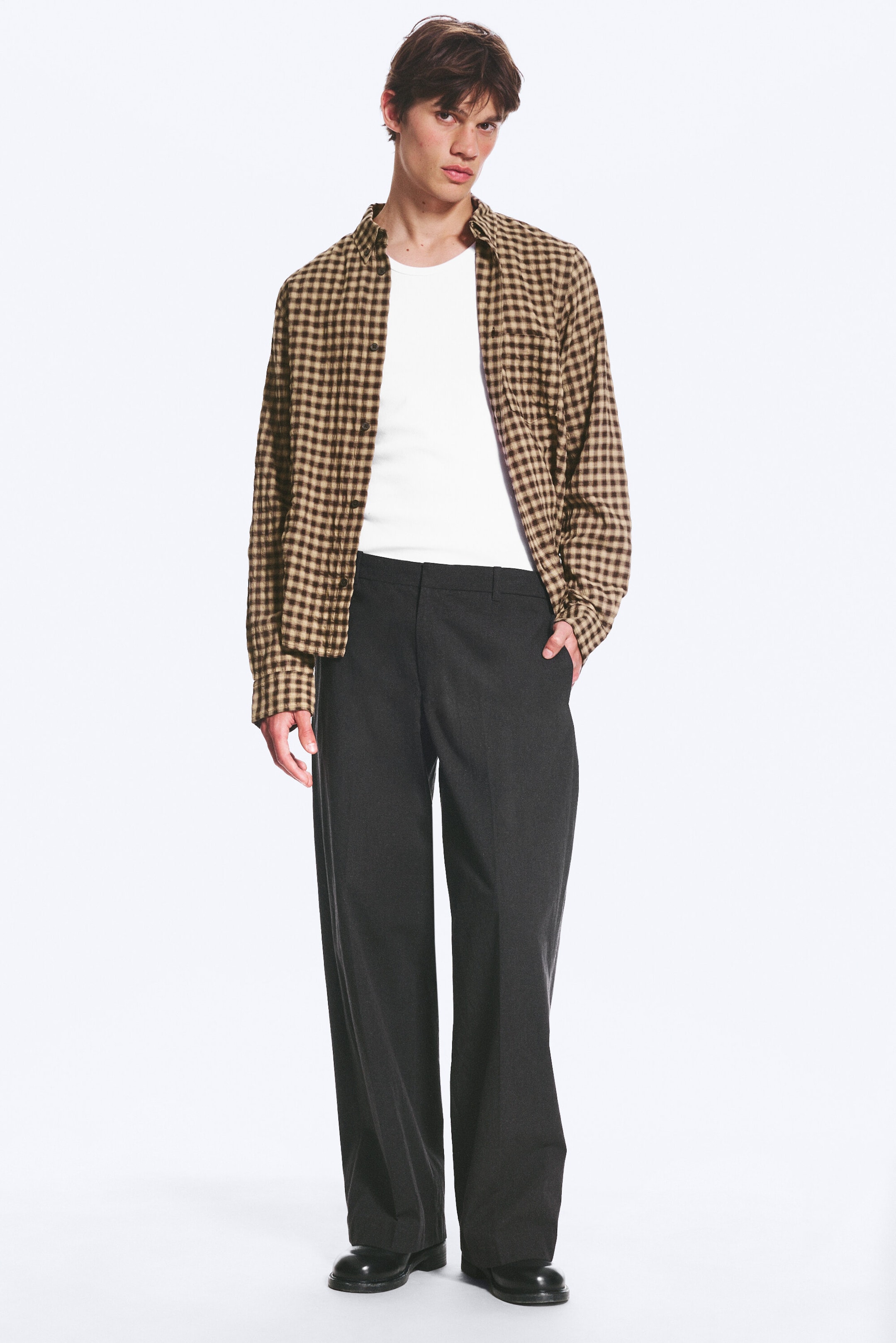 Black Melange - Florian Pleated Relaxed Suiting Trousers - 1
