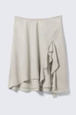 Helles Grau-Beige - Mehrlagiger Midirock - 4