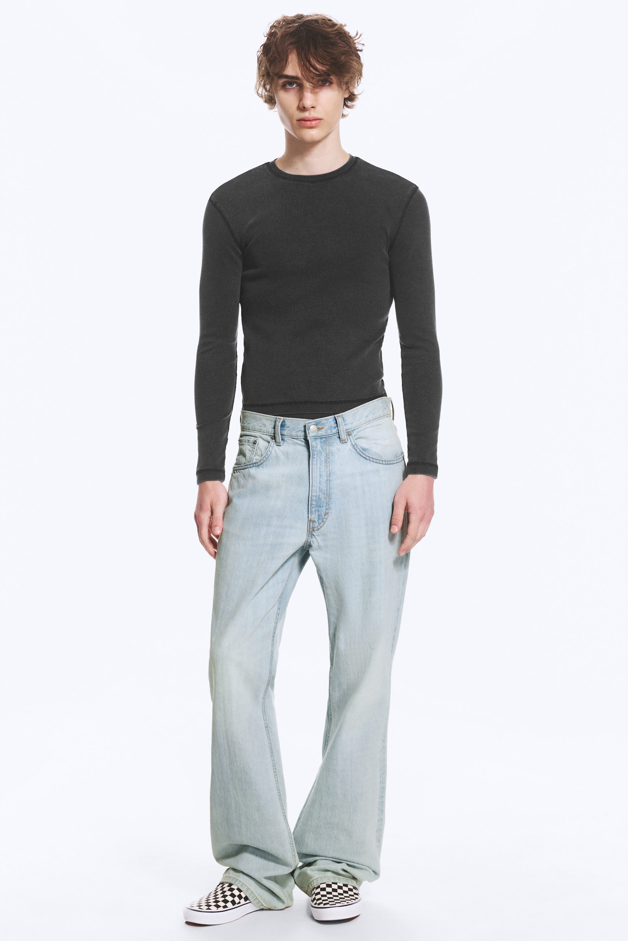 Ghost Blue - Light Blue - Mercury Mid Rise Relaxed Bootcut Jeans - 0