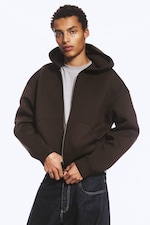 Dark Brown - Simon Scuba Zip Hoodie - 0