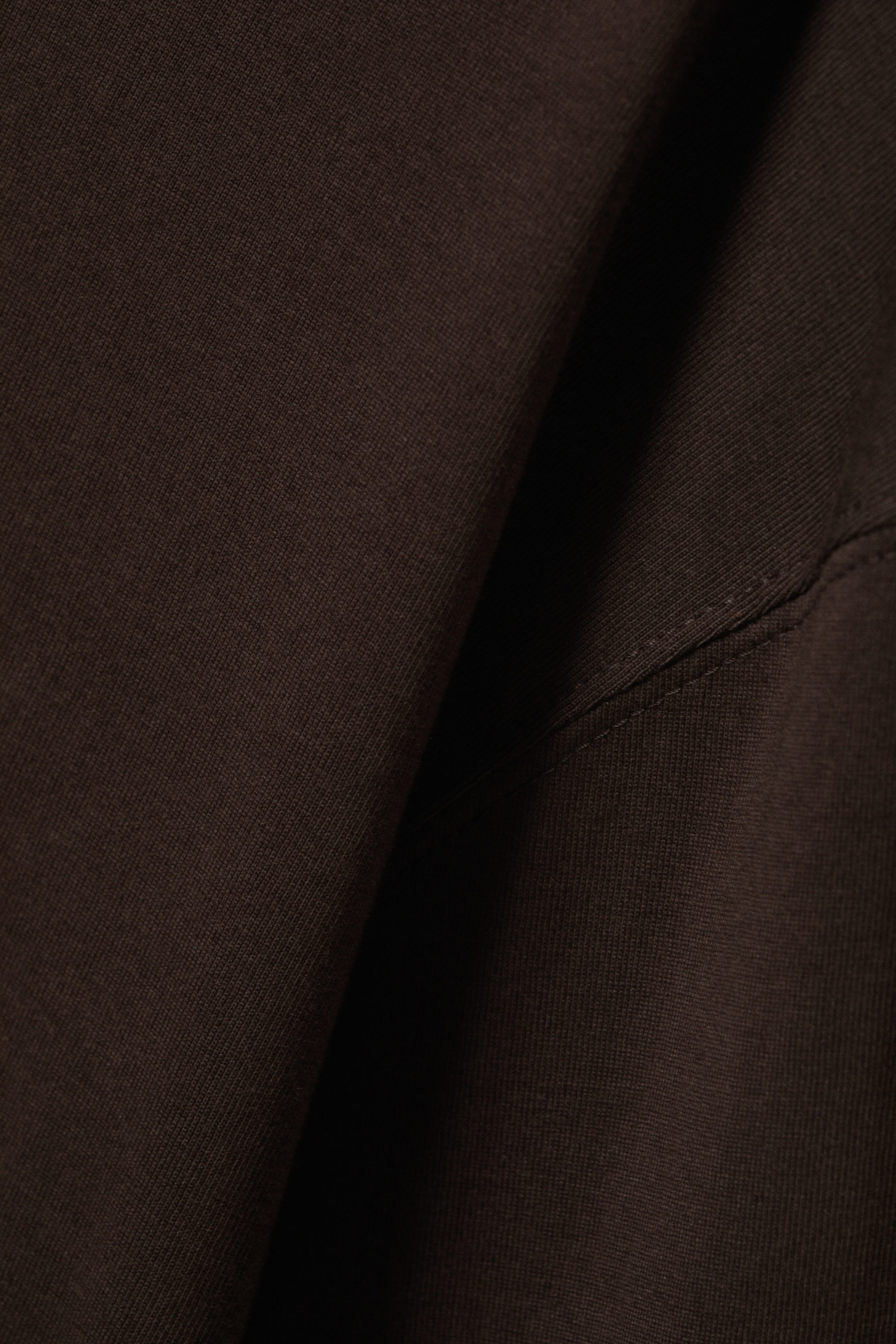 Dark Brown - Long-Sleeved Boxy Cotton T-shirt - 1