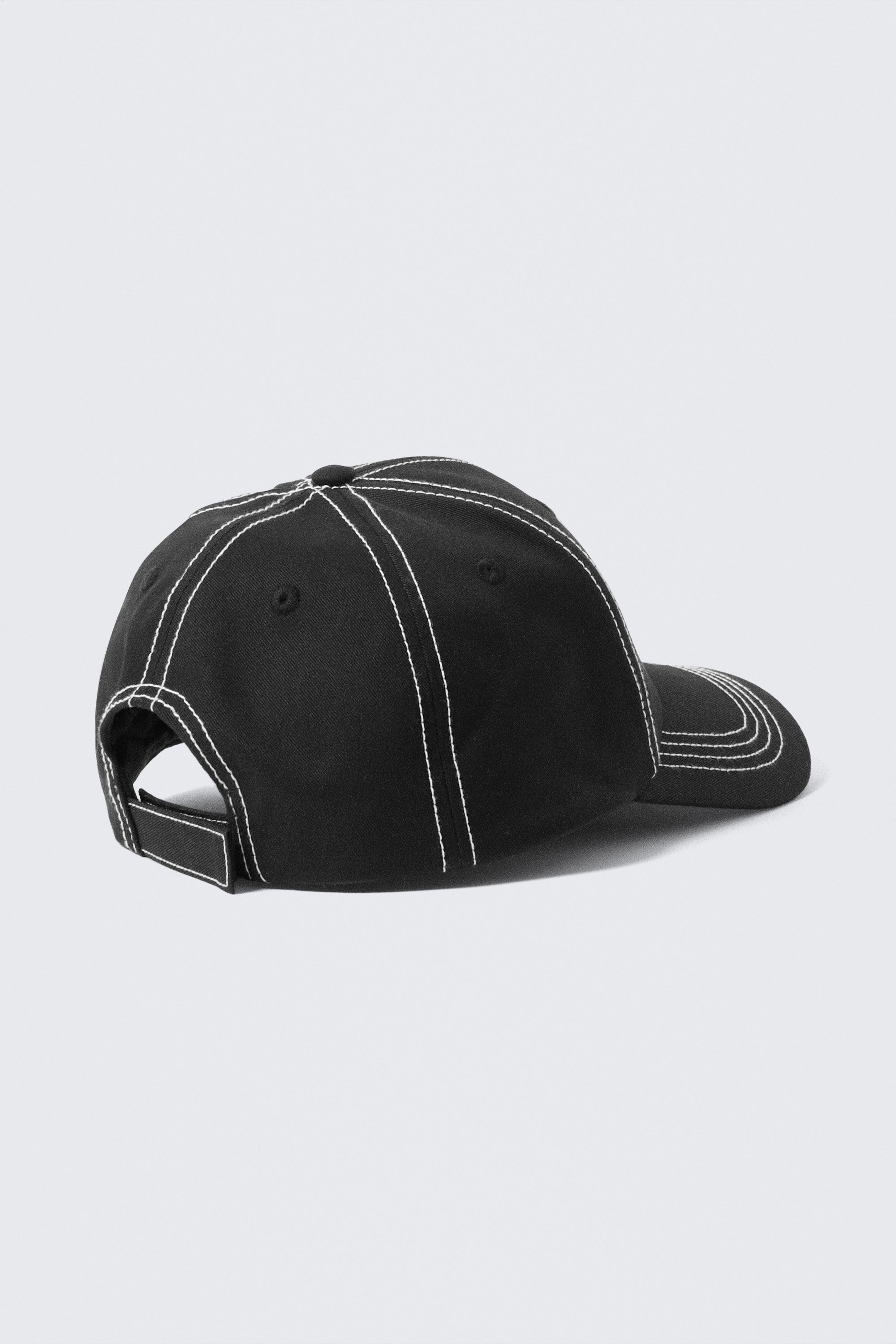 Svart - Hvit Søm - Stitched Baseball Cap - 2