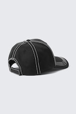 Svart - Hvit Søm - Stitched Baseball Cap - 3