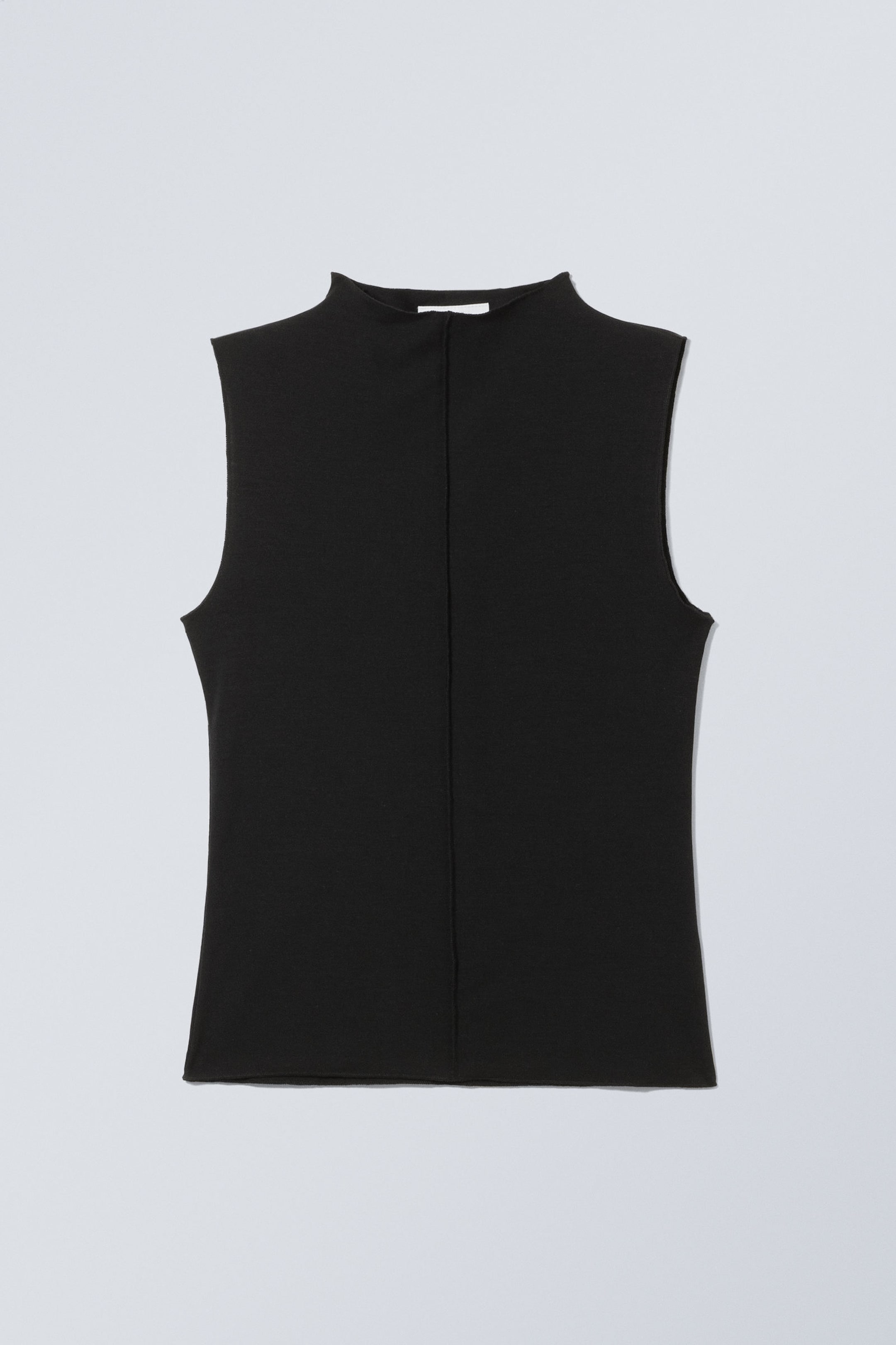 Black - Soft Mock Neck Top - 0