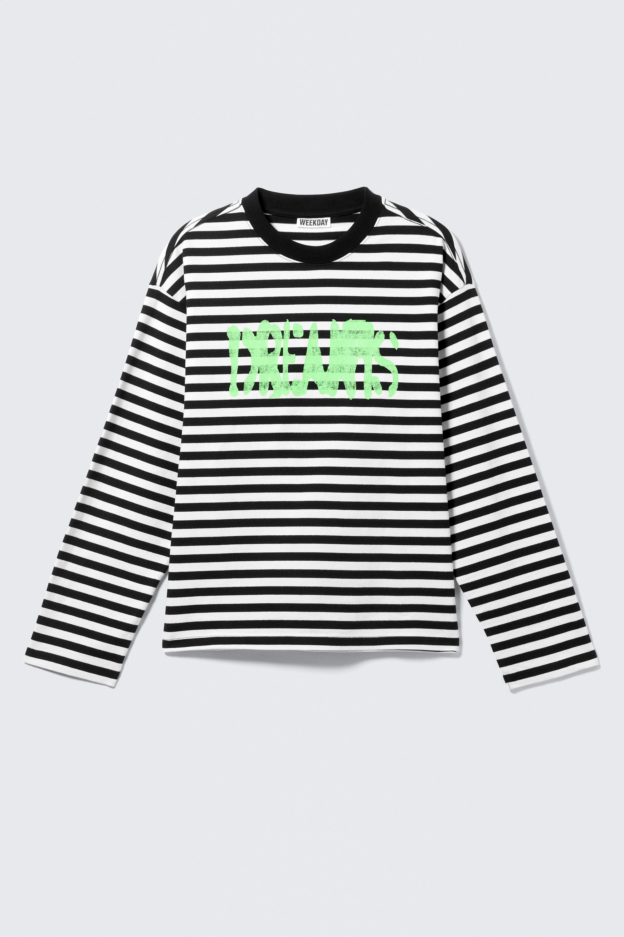 great boxy graphic long sleeve t-shirt - Black & White Stripe