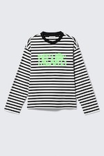 Svart & Vitrandig - Dreams - Långärmad Grafisk T-shirt - 4