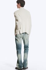 Helles Graubraun - Lockerer Strick-Cardigan mit Reißverschluss - 3