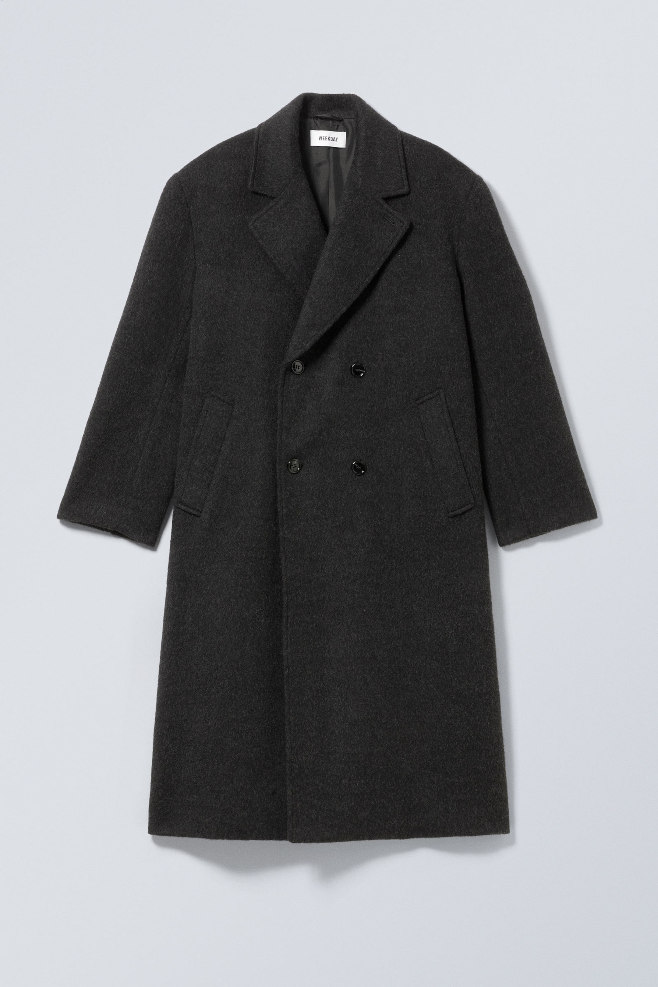 Black - Double-Breasted Wool-Blend Coat - 1