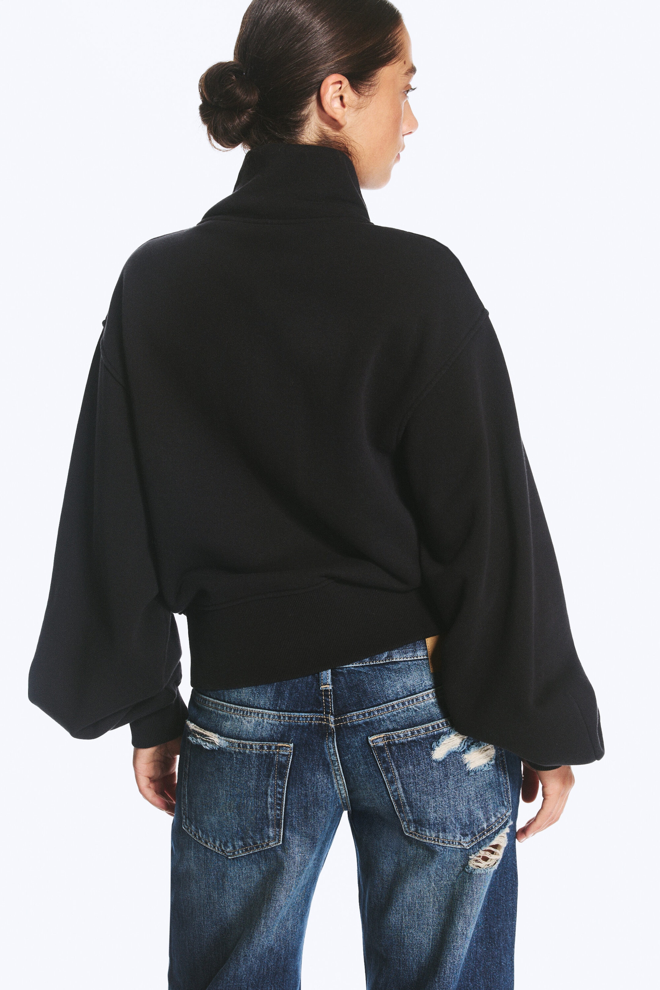 Black - Jersey button up jacket - 3