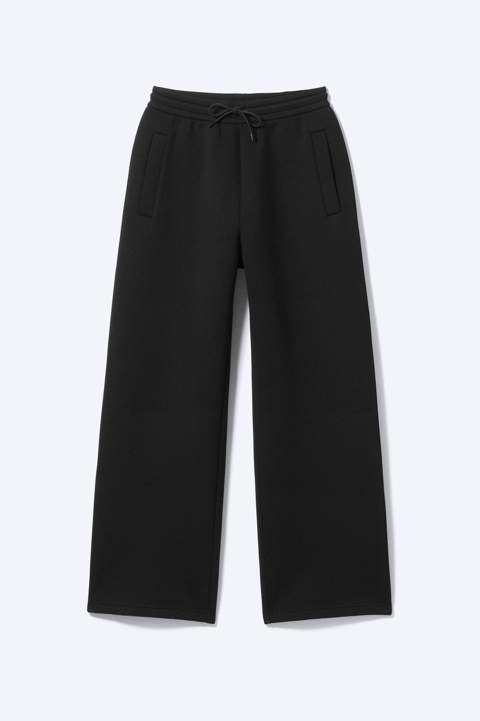 Loose Fit Scuba Sweatpants - Black/Grey Melange/Σκούρο Γκρι - 1