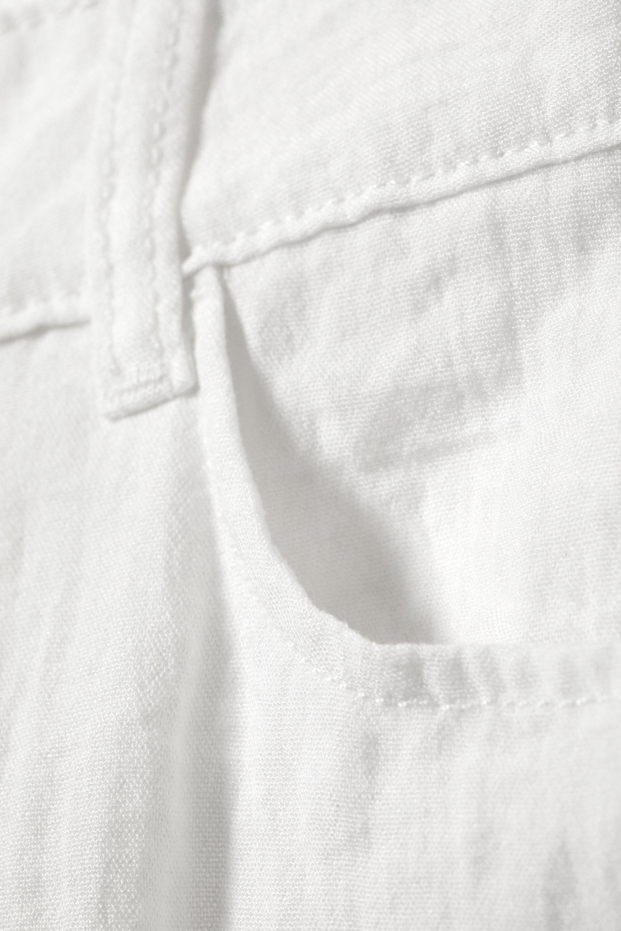 White - Crinkle Low Waist Loose Fit Trousers - 5