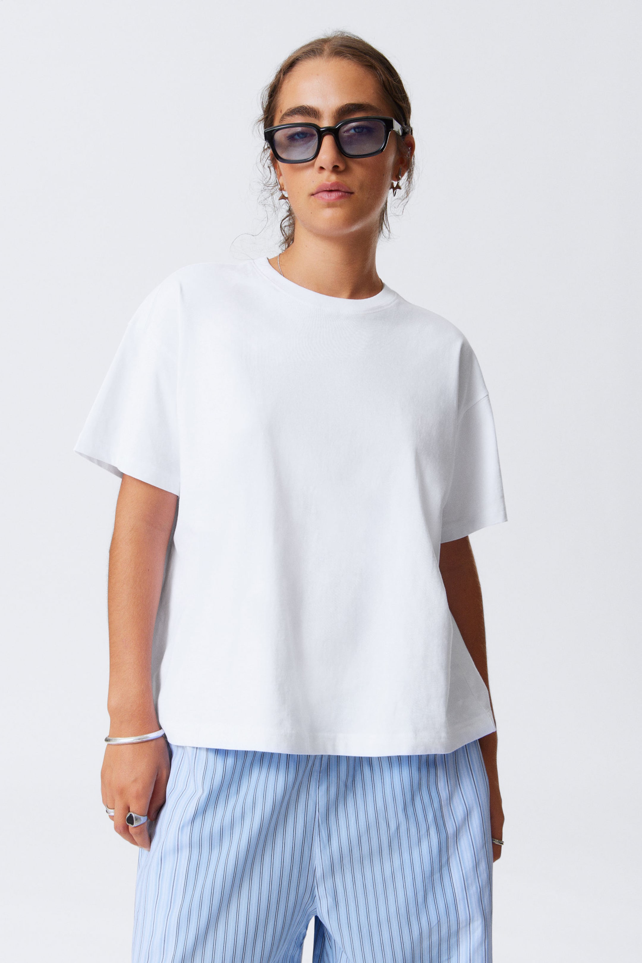 #FFFFFF - Relaxed Boxy Cotton T-shirt - 1