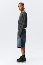 Blue Hymn - Mittelblau - Astro Mid Waist Loose Baggy Denim Shorts - 3