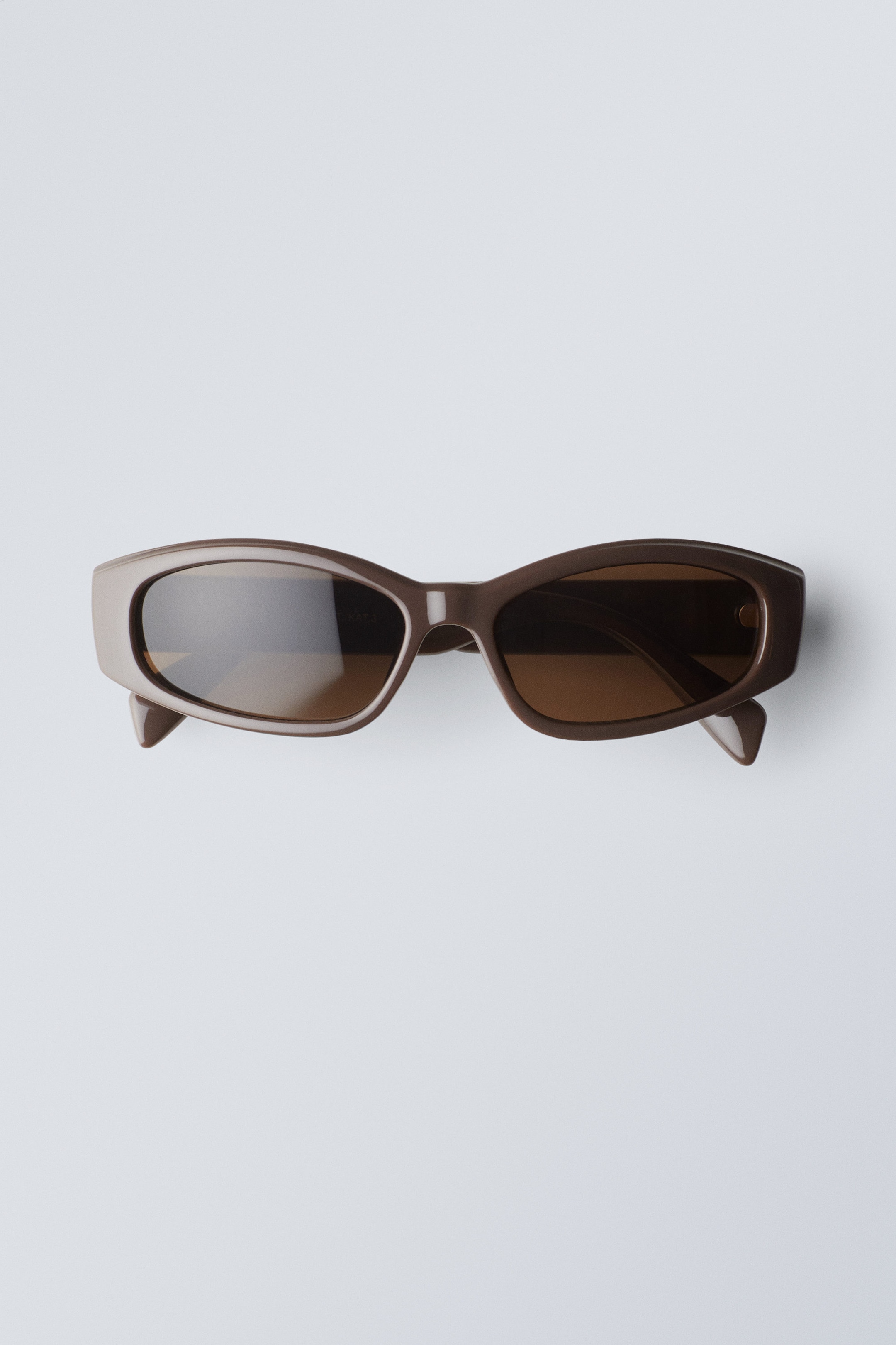 Dark Brown - Slide Curved Frame Unisex Sunglasses - 0