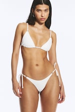 White - Tie bikini bottom - 0