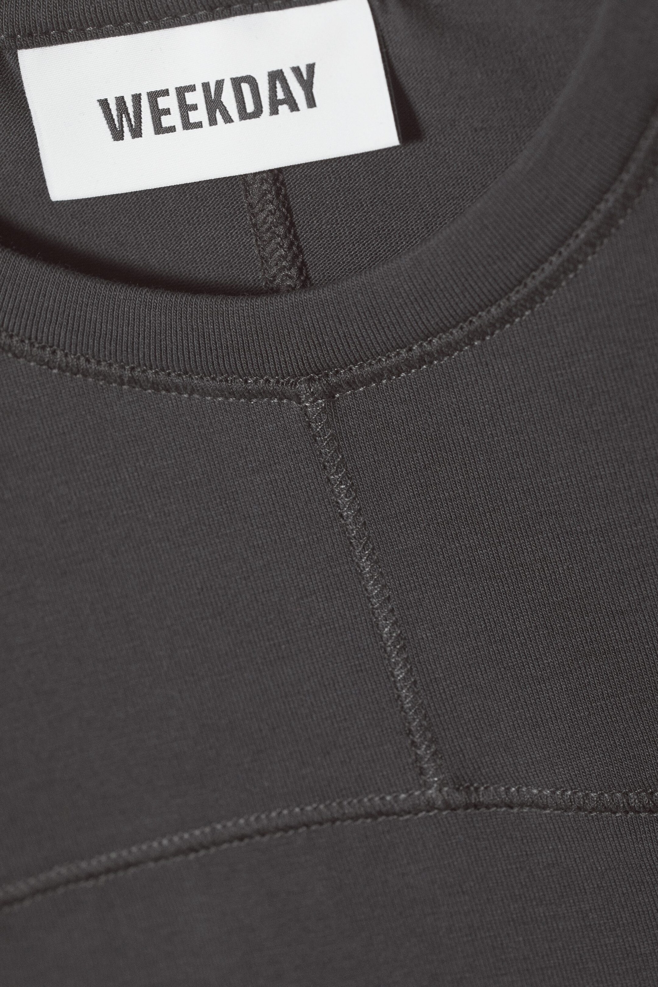 Dark Grey - Seam Fitted T-shirt - 1