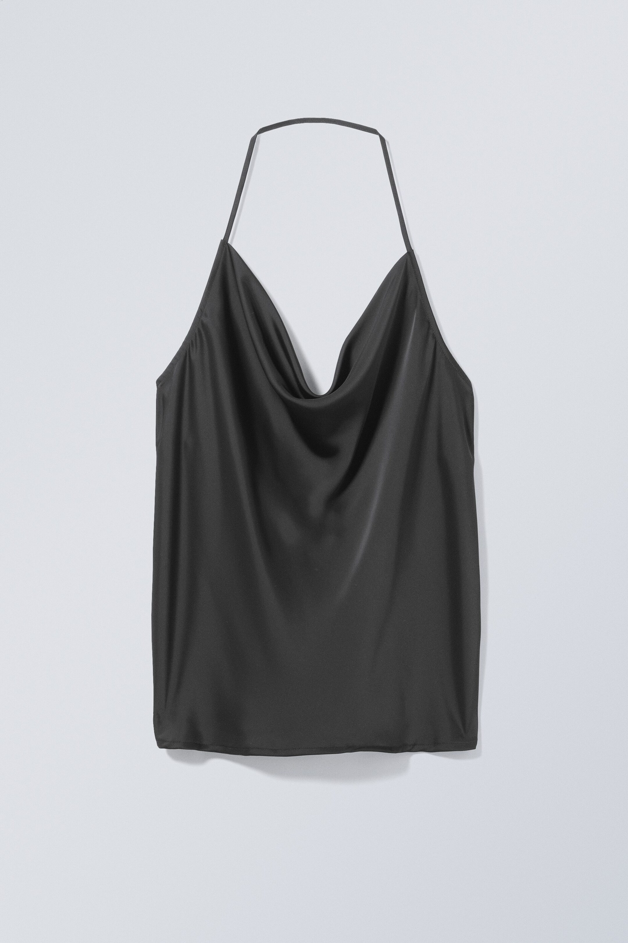 Black - Slip Halter Top - 0