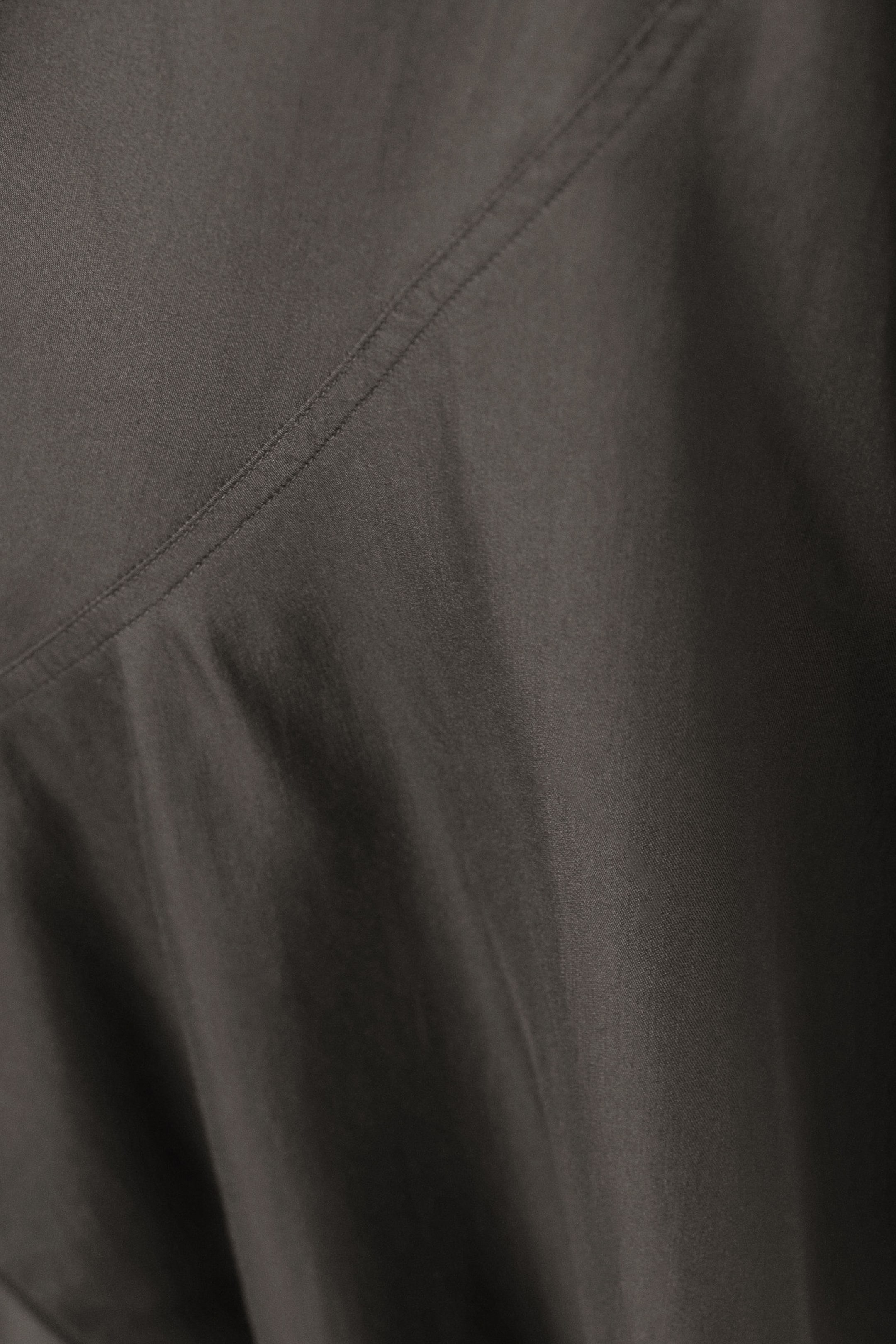 Dark Grey - Long-Sleeved Asymmetric Mini Dress - 2