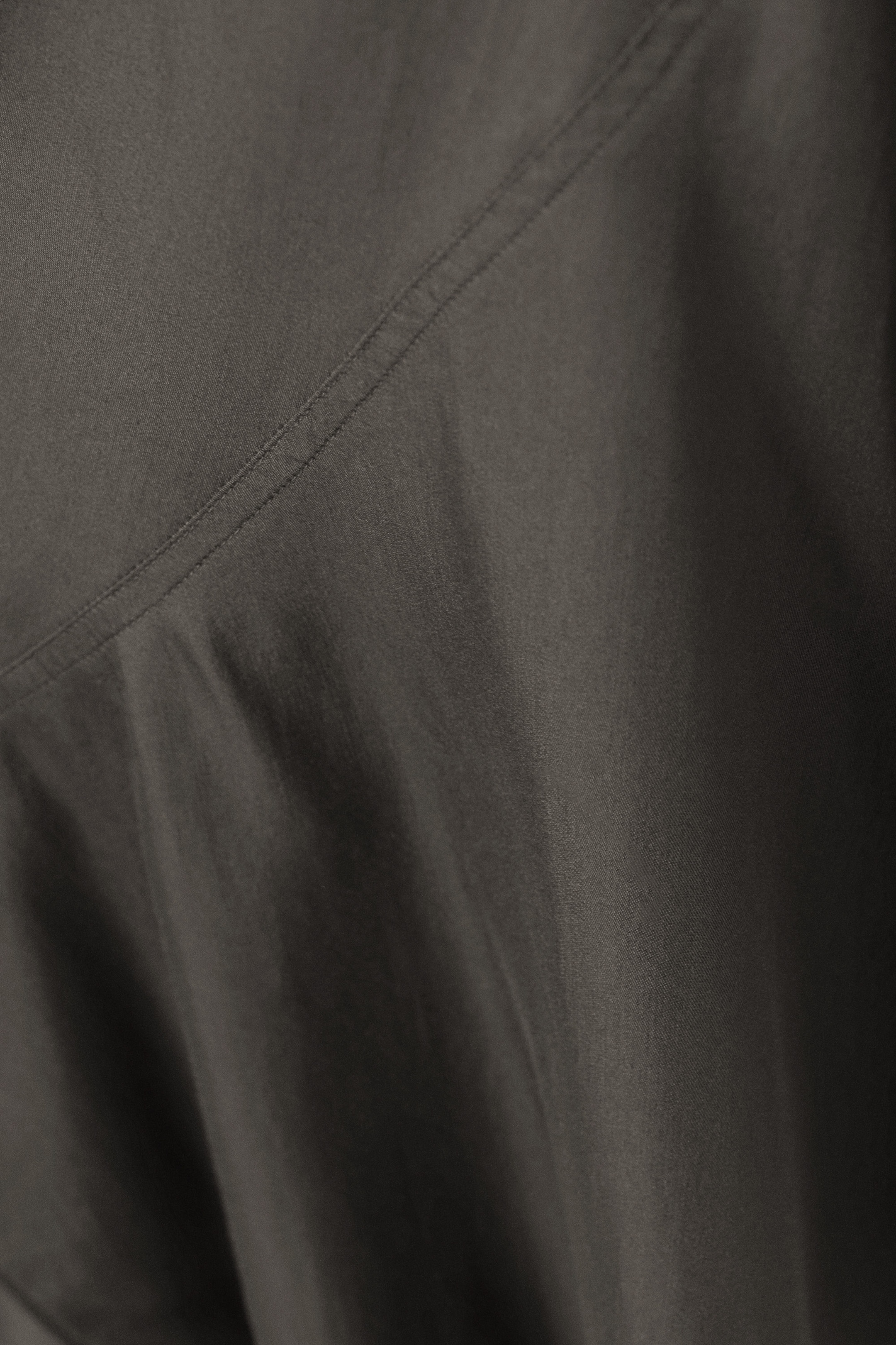 Dark Grey - Long-Sleeved Asymmetric Mini Dress - 2