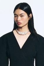 Silver - Silver Plated Multi-Ring Necklace - 0