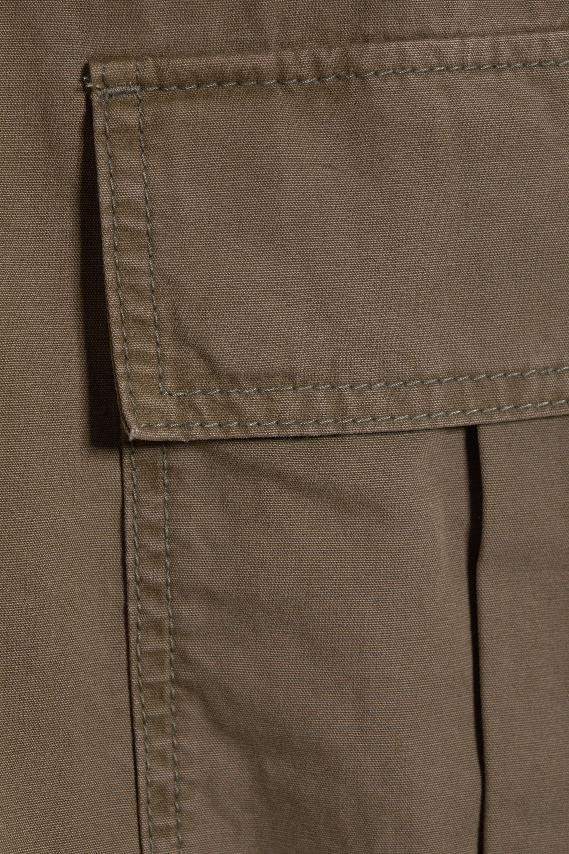Dark Khaki - Low-Rise Baggy Cargo Trousers - 2