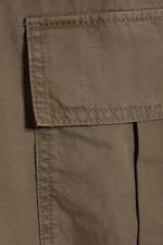 Dark Khaki - Low-Rise Baggy Cargo Trousers - 1