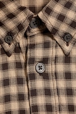 Checked Brown - Structured Long-Sleeved Buttoned Shirt - 4