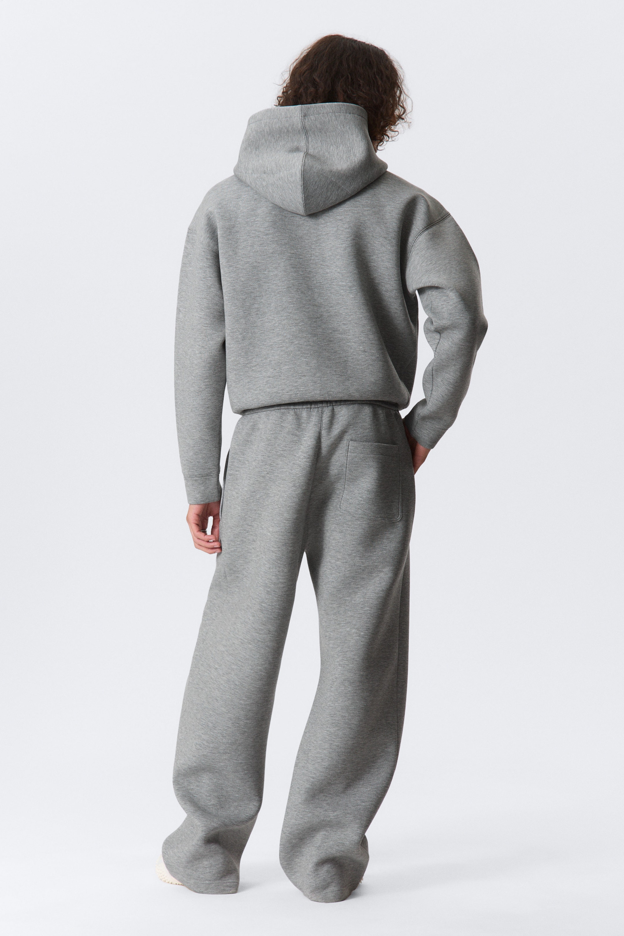 Grau meliert - Locker geschnittene Scuba-Sweatpants - 4