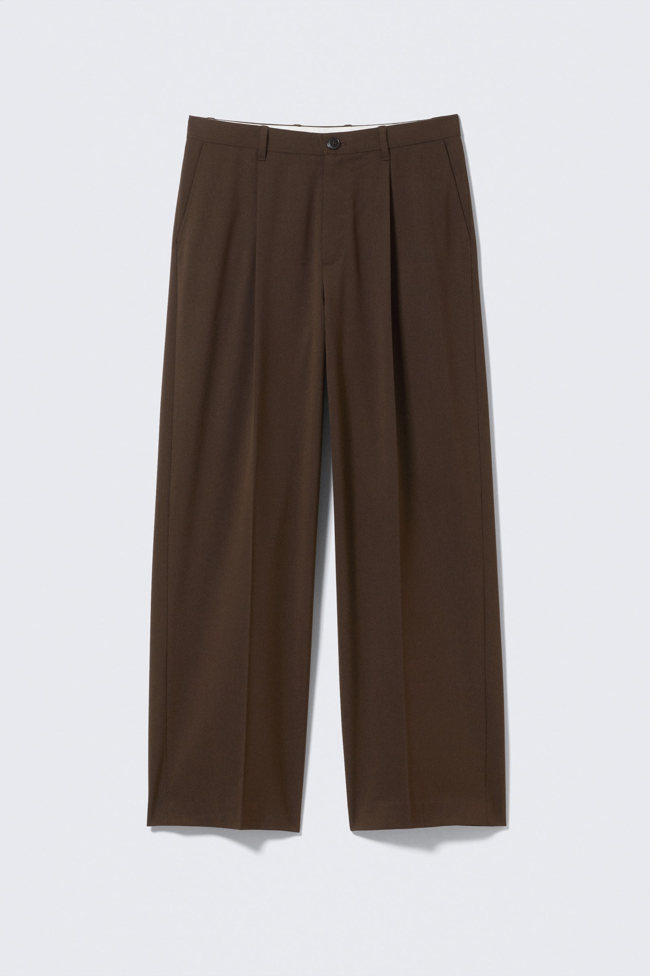 Dark Brown - Uno Loose Suit Trousers - 3