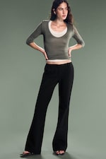 Black - Low waist Bootcut suiting trousers - 0