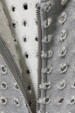 Grey Melange - Laser Cut Zip Hoodie - 5