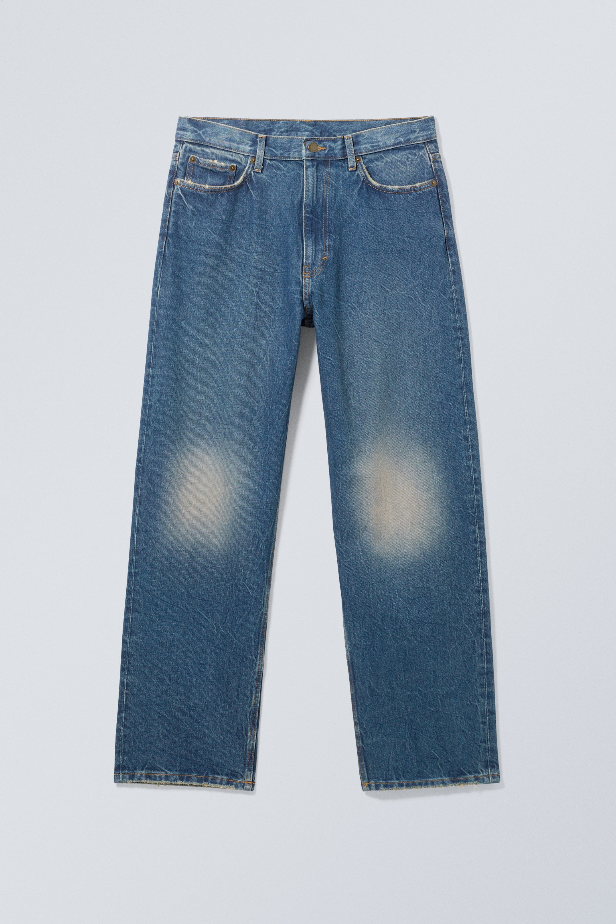 Blue Era - Medium Blue - Galaxy Mid Rise Loose Straight Jeans - 0