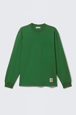 Green - Relaxed Fit Cotton Long-Sleeved T-shirt - 0
