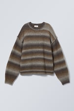Brown Space Dye - Space Dye Knitted Sweater - 0