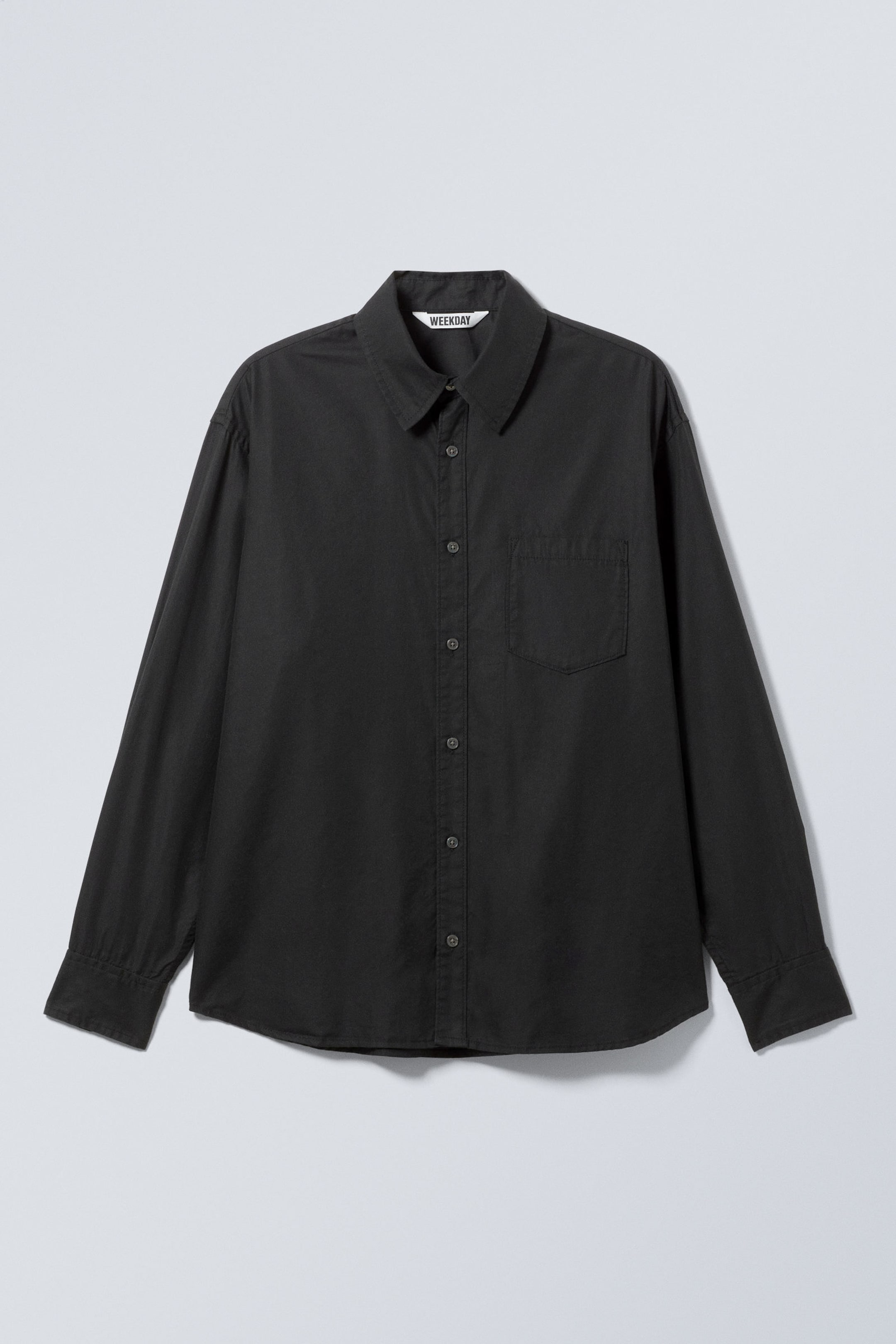 Schwarz - Oversized-Hemd aus Baumwoll-Viskose - 1