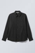 Schwarz - Oversized-Hemd aus Baumwoll-Viskose - 3