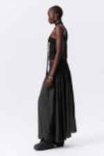 Donkergrijs - Geplooide maxi-rok met halfhoge taille - 2