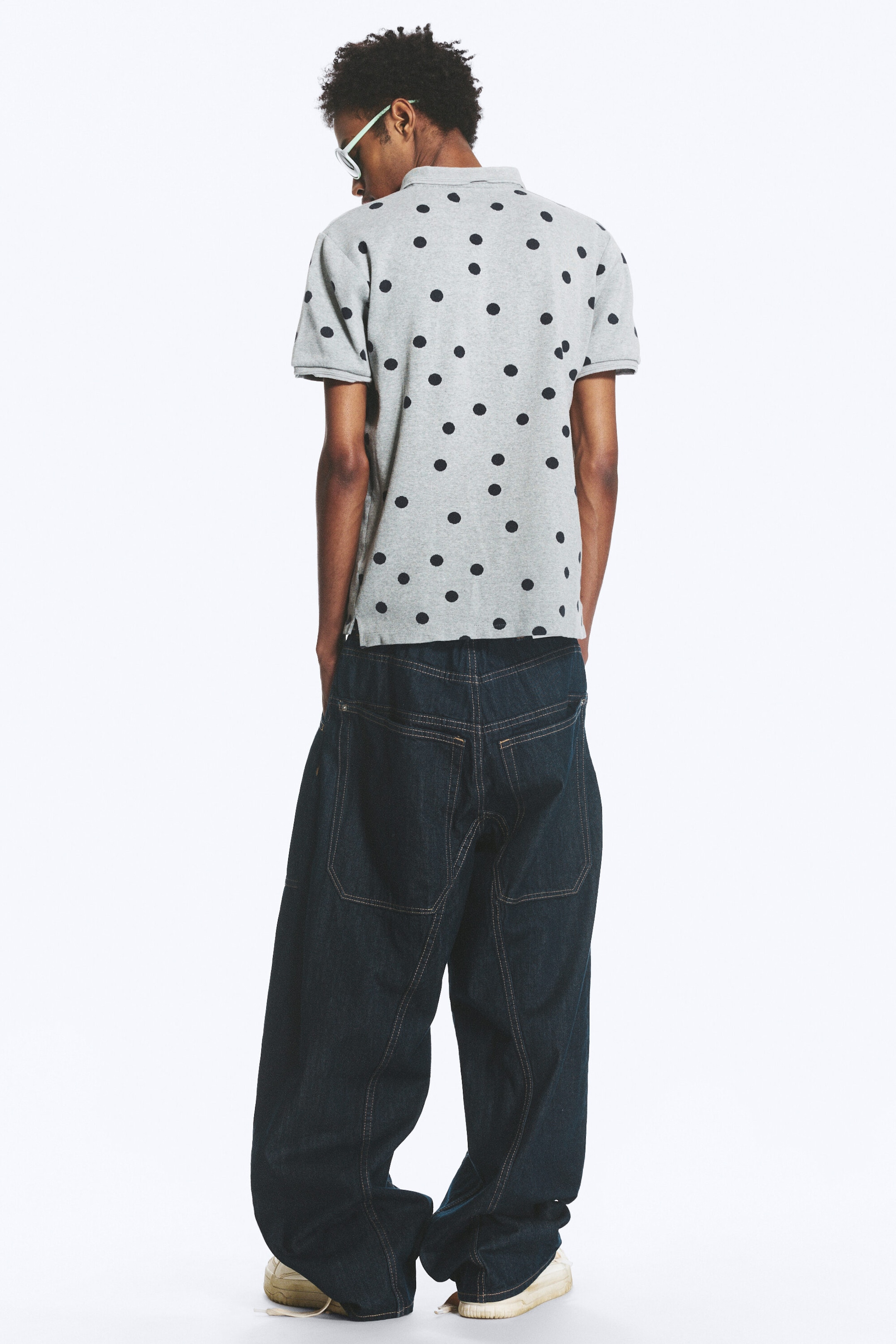 Blue Rinse - Dark Blue - Dunno Unisex Low Rise Loose Barrel Jeans - 6