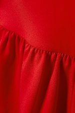 Rot - T-Shirt-Kleid mit Ballon-Silhouette - 1