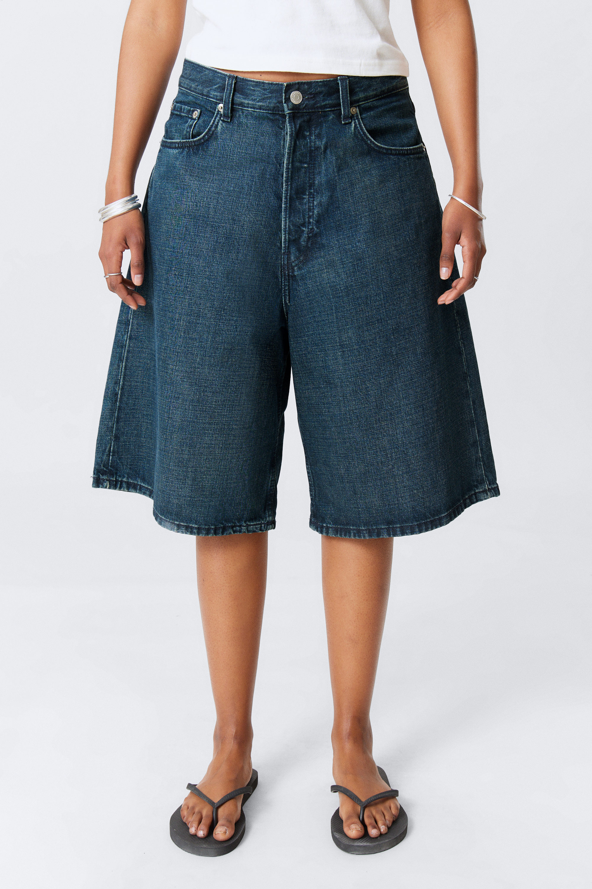 Sapphire Blue - Astro Denim Loose Baggy Shorts - 2