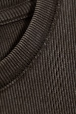 Washed Dark Brown - Ribbed Long-Sleeved T-shirt - 5