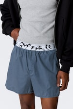 Gewaschenes Dunkelblau - Boxer-Pyjamashorts - 3